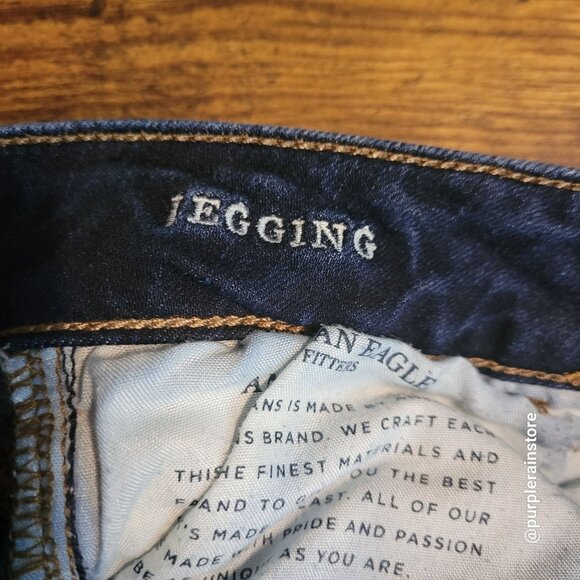 American Eagle Jeans 2 S Jegging Next Level Stretch X Low Rise Dark Wash Denim - Picture 5 of 12